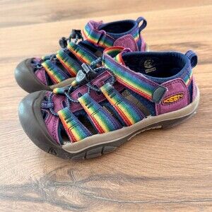 KEEN Newport H2 Girls Size 1 Water Hiking Sandals Rainbow Multicolor Purple